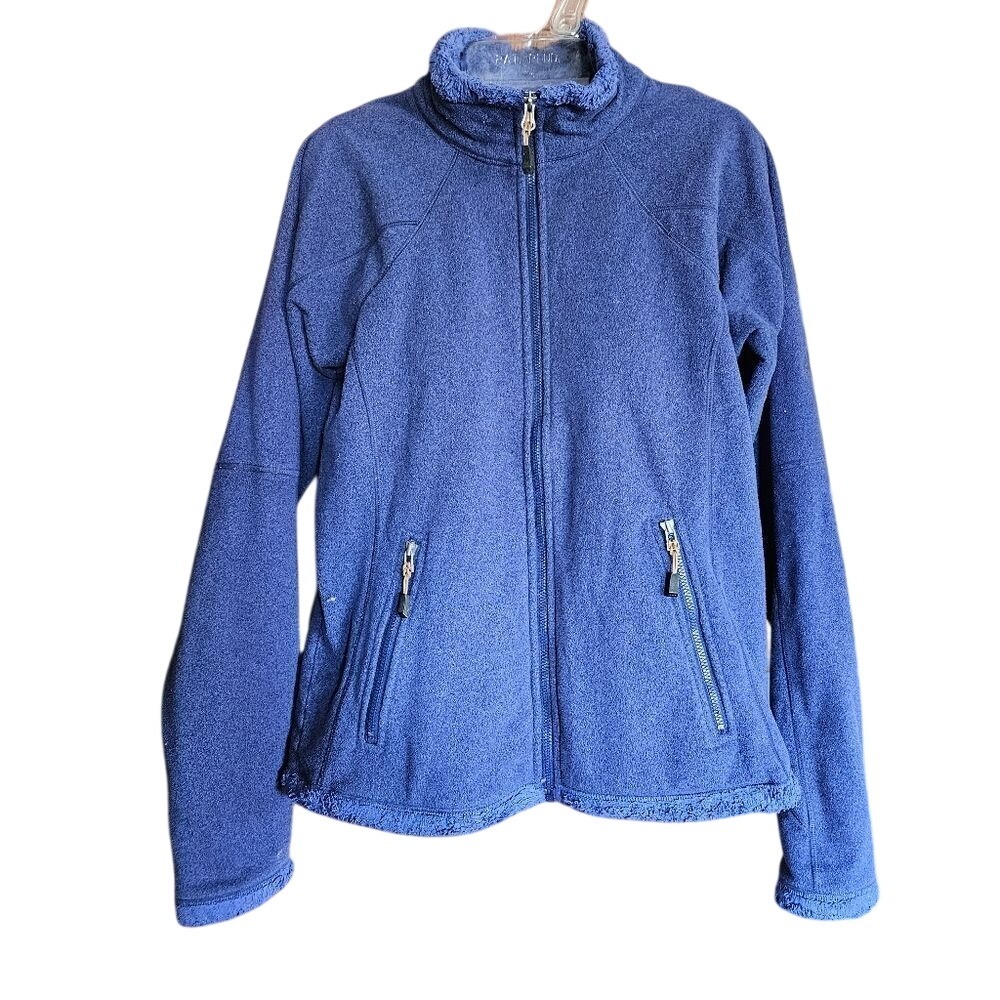 Nike ACG Womens Small Blue Purple Fuzzy Zipper Jacket Outdoor Fleece Windbreaker